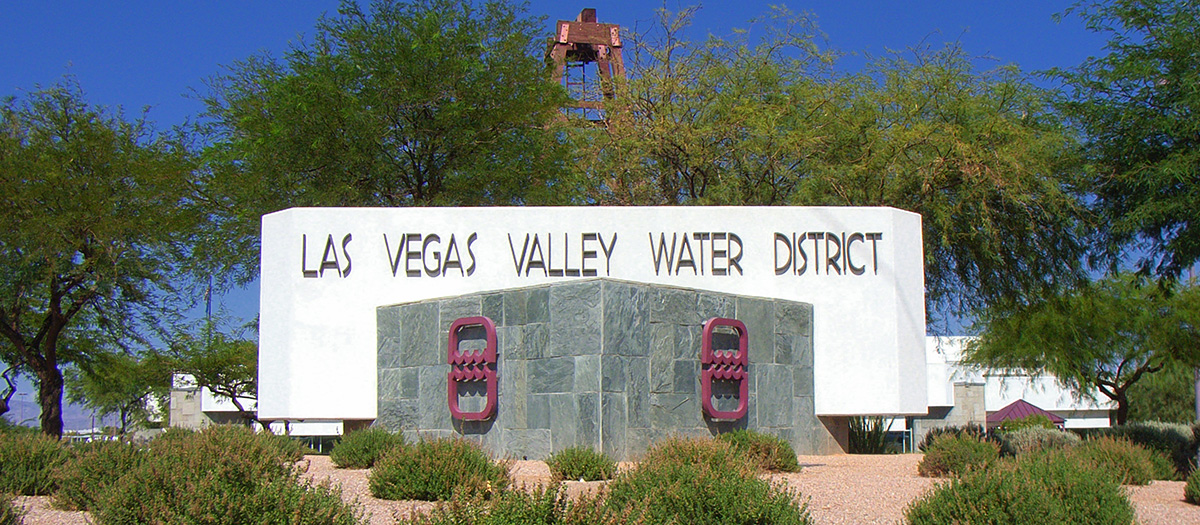 Sign with logo at the Water District Main Office.