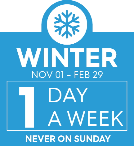 Winter watering restrictions are in effect.