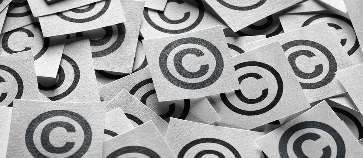 a pile of copyright logos