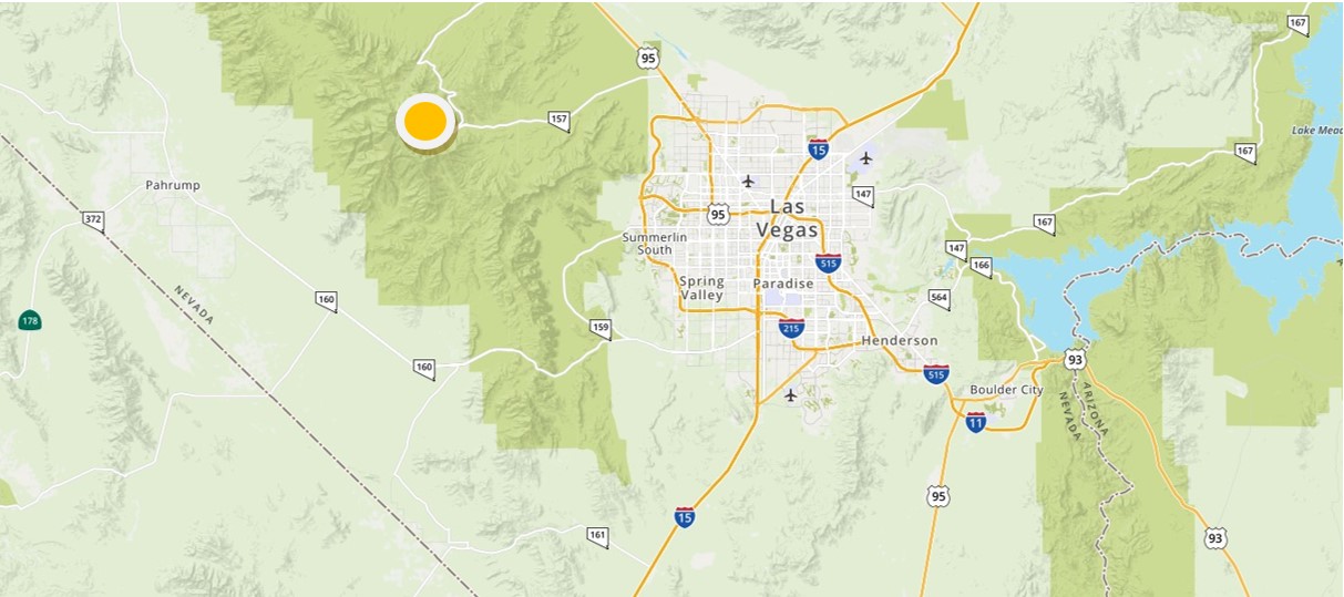 Figure 2.10: Map showing location of Kyle Canyon.