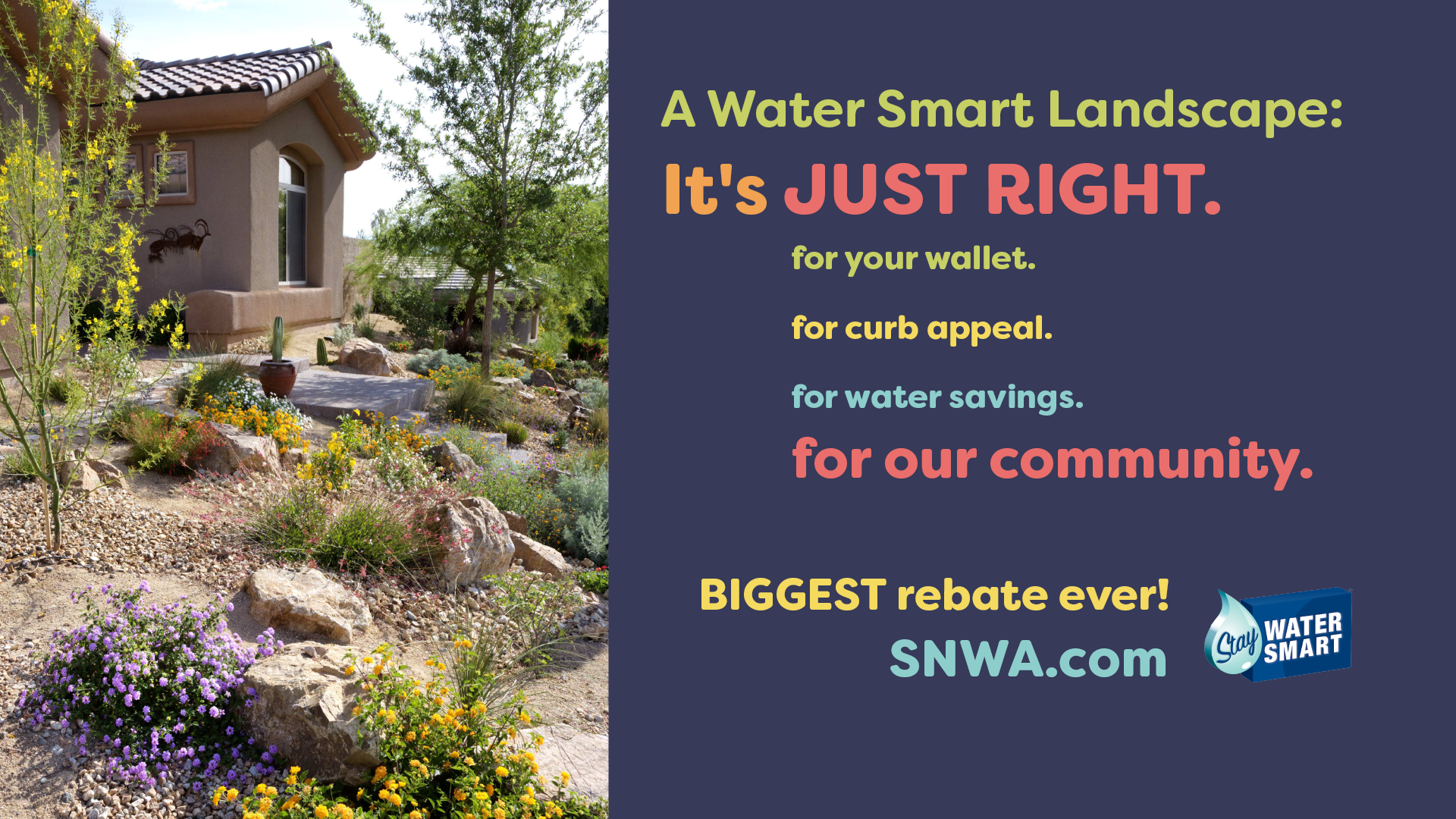 Desert-friendly landscape with tag that says $2 extra