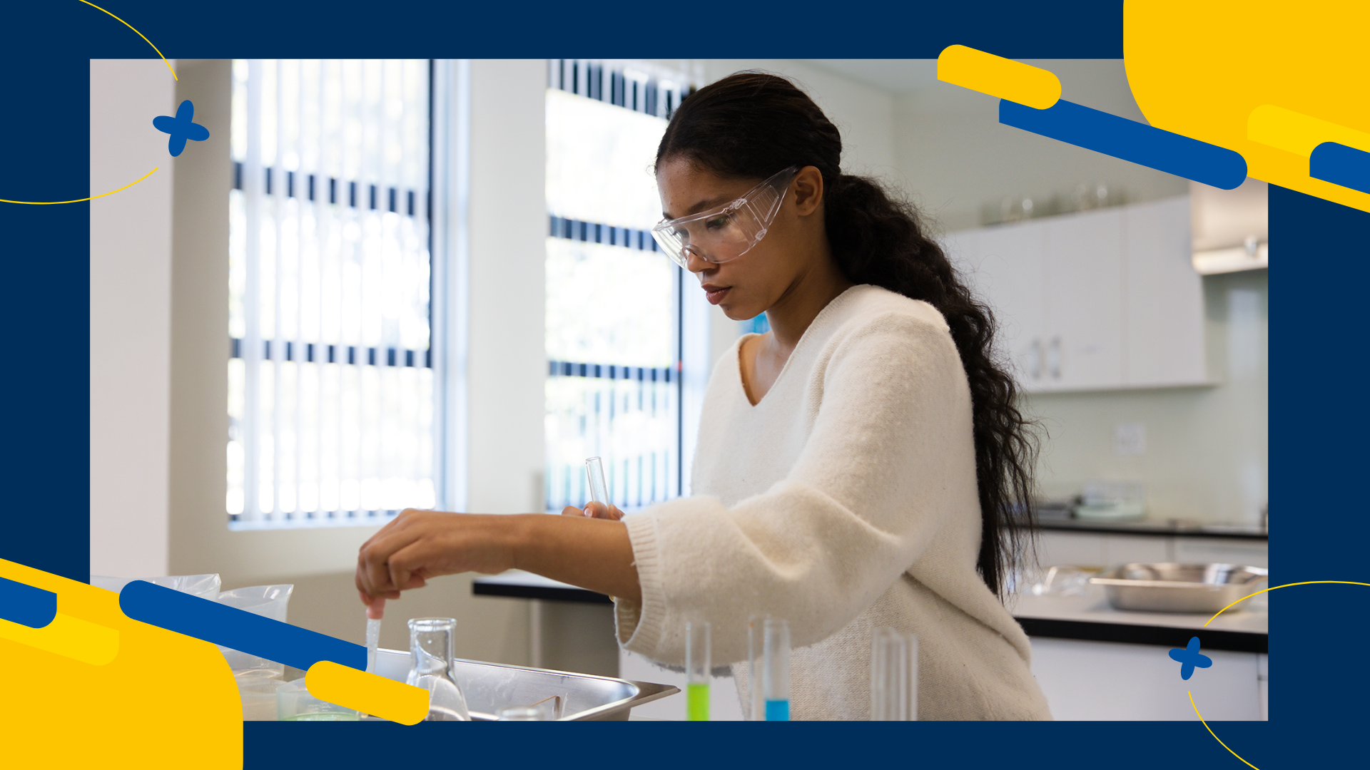 Intern in lab.