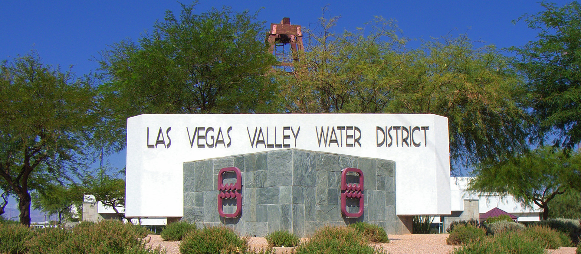 Sign reading Las Vegas Valley Water District outside of the main office.