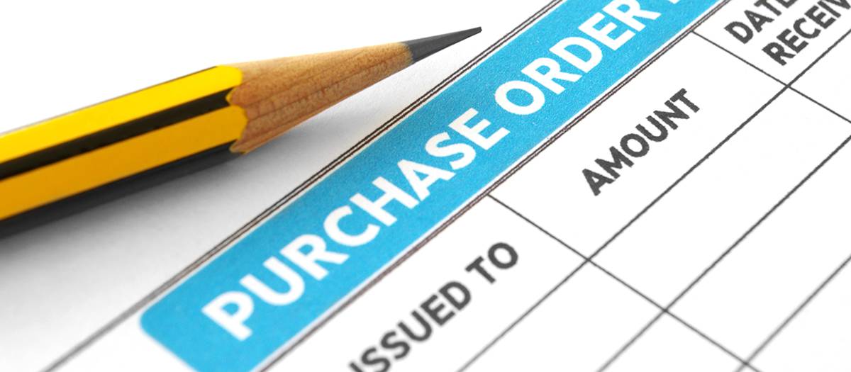 Purchase order with pen