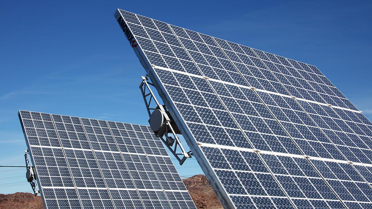 Solar panels at River Mountains Water Treatment Facility.