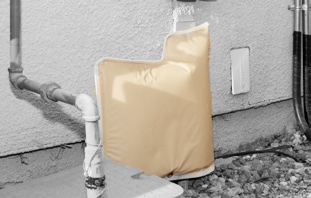 Pipes covered with padded protection.